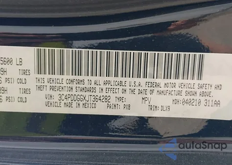 2018 Dodge Journey Crossroad Awd from USA, damaged, VIN 3C4PDDGGXJT364282